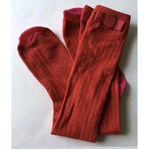 New Crewcuts j crew red metallic socks big girls knee high size S shoe 8-10